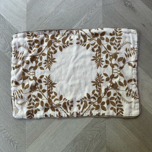 Dwell Studio 100% Linen Placemat Leaf Botanical Cream Ivory Brown Taupe - Picture 3 of 7
